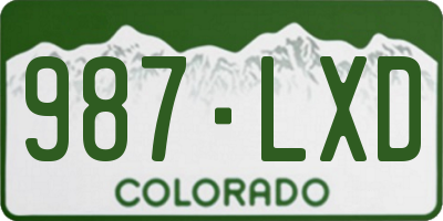 CO license plate 987LXD