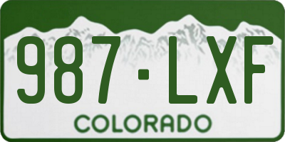 CO license plate 987LXF