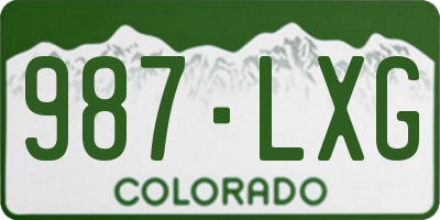 CO license plate 987LXG