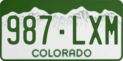 CO license plate 987LXM