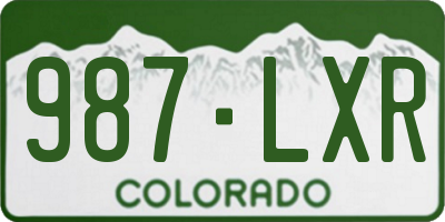 CO license plate 987LXR