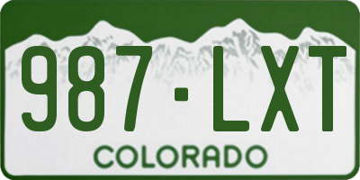 CO license plate 987LXT