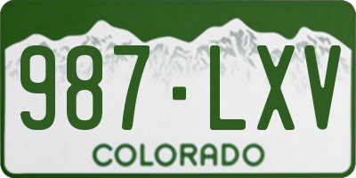 CO license plate 987LXV