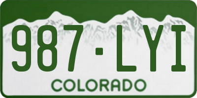 CO license plate 987LYI