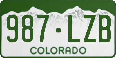 CO license plate 987LZB