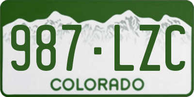 CO license plate 987LZC