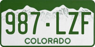 CO license plate 987LZF
