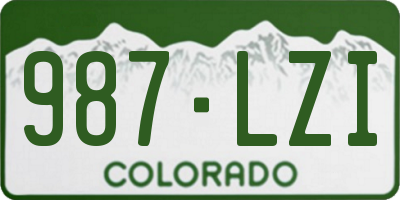 CO license plate 987LZI
