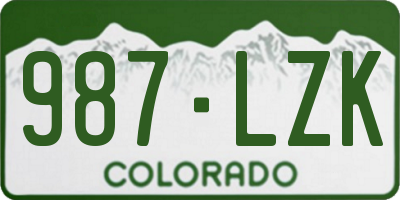 CO license plate 987LZK