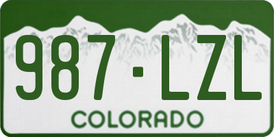 CO license plate 987LZL