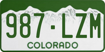 CO license plate 987LZM