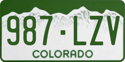 CO license plate 987LZV