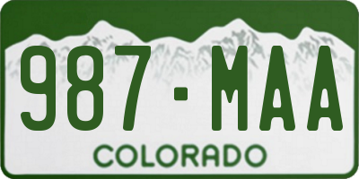 CO license plate 987MAA