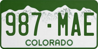 CO license plate 987MAE