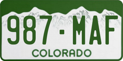 CO license plate 987MAF
