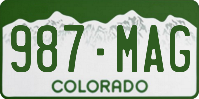 CO license plate 987MAG