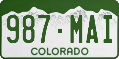 CO license plate 987MAI