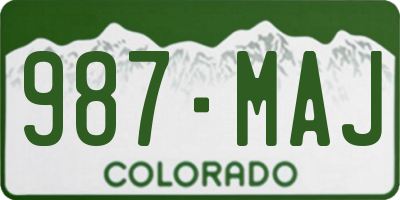 CO license plate 987MAJ