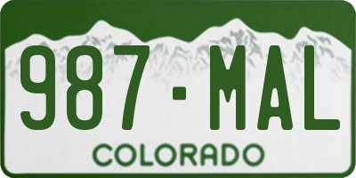 CO license plate 987MAL