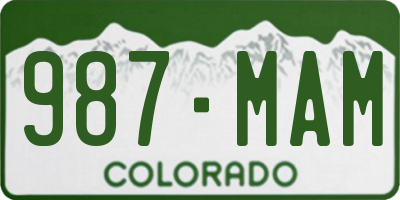 CO license plate 987MAM