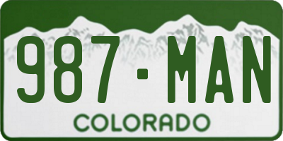 CO license plate 987MAN