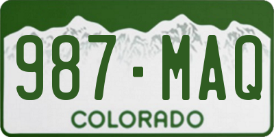 CO license plate 987MAQ