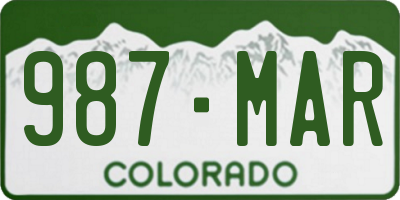 CO license plate 987MAR