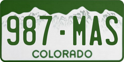 CO license plate 987MAS