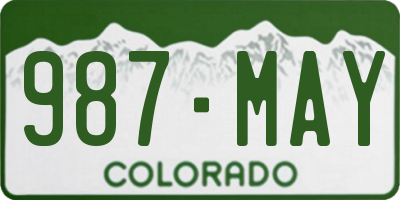 CO license plate 987MAY