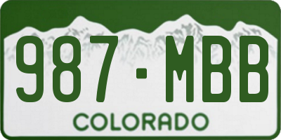CO license plate 987MBB