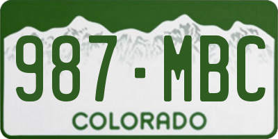 CO license plate 987MBC