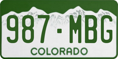 CO license plate 987MBG