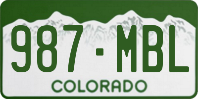 CO license plate 987MBL