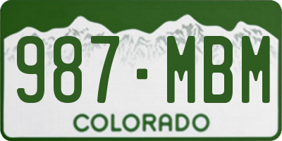 CO license plate 987MBM