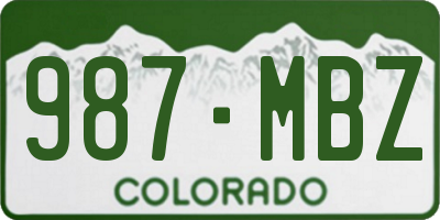 CO license plate 987MBZ