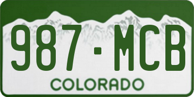 CO license plate 987MCB