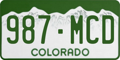 CO license plate 987MCD