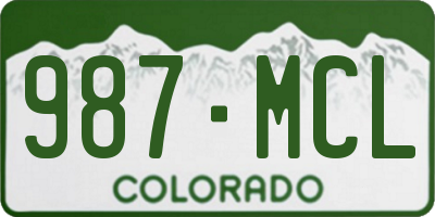 CO license plate 987MCL
