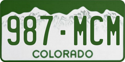 CO license plate 987MCM