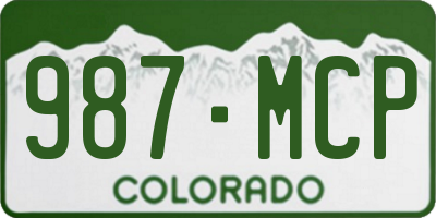 CO license plate 987MCP