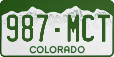 CO license plate 987MCT