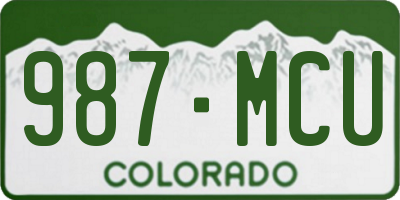 CO license plate 987MCU