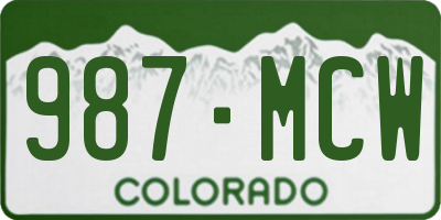 CO license plate 987MCW