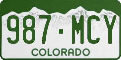 CO license plate 987MCY