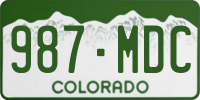 CO license plate 987MDC