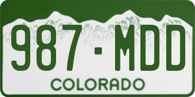 CO license plate 987MDD