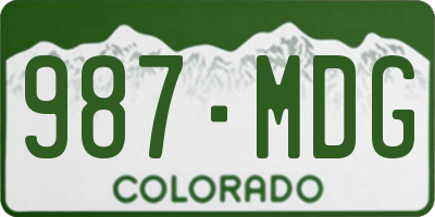 CO license plate 987MDG