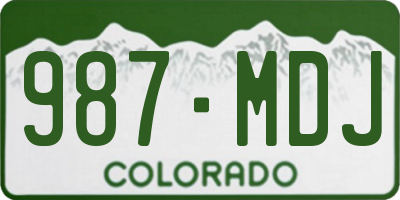 CO license plate 987MDJ