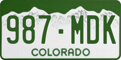 CO license plate 987MDK