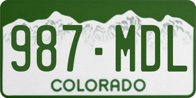 CO license plate 987MDL